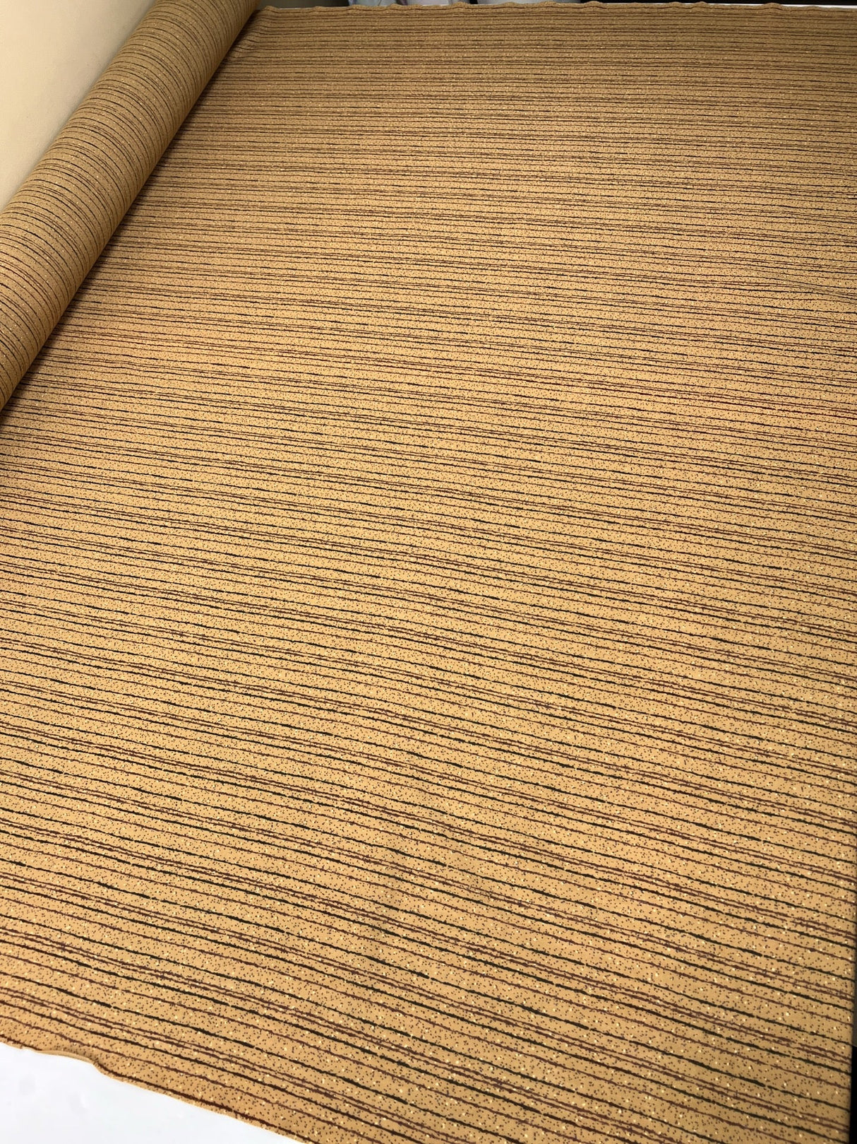 Acrylic Woven Stripe Print Beige