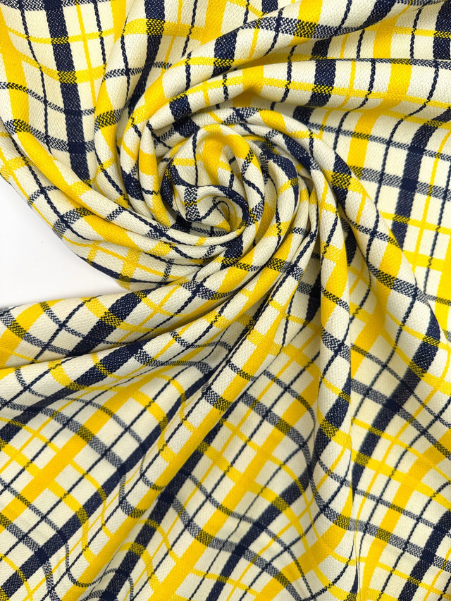 Checked Acrylic Cotton Wool Fabric