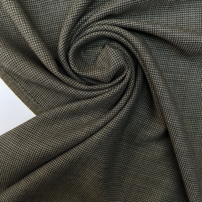 Wool Tweed Green Black Checked