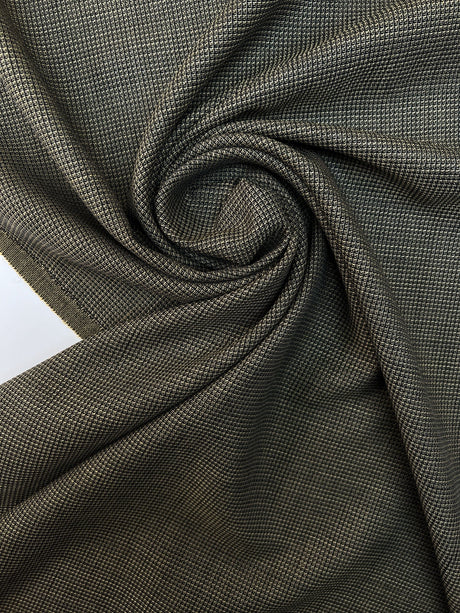 Wool Tweed Green Black Checked