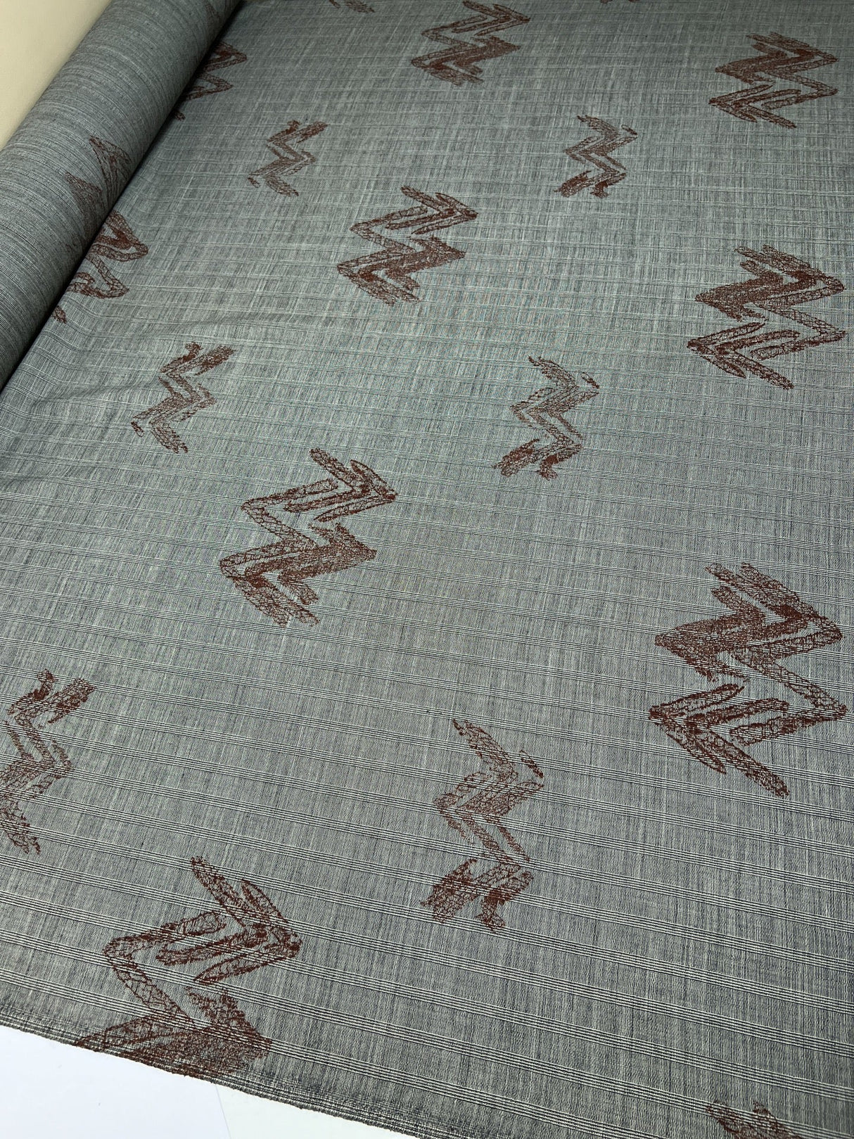 Wool Printed Abstract Striped Fabric
