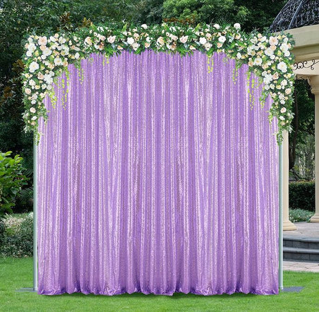 Sequin Backdrop Curtain Drape Panel Lavender