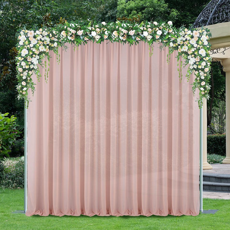 Chiffon Backdrop Drape Panel 10 ft x 57 in Blush Pink/Rose Gold