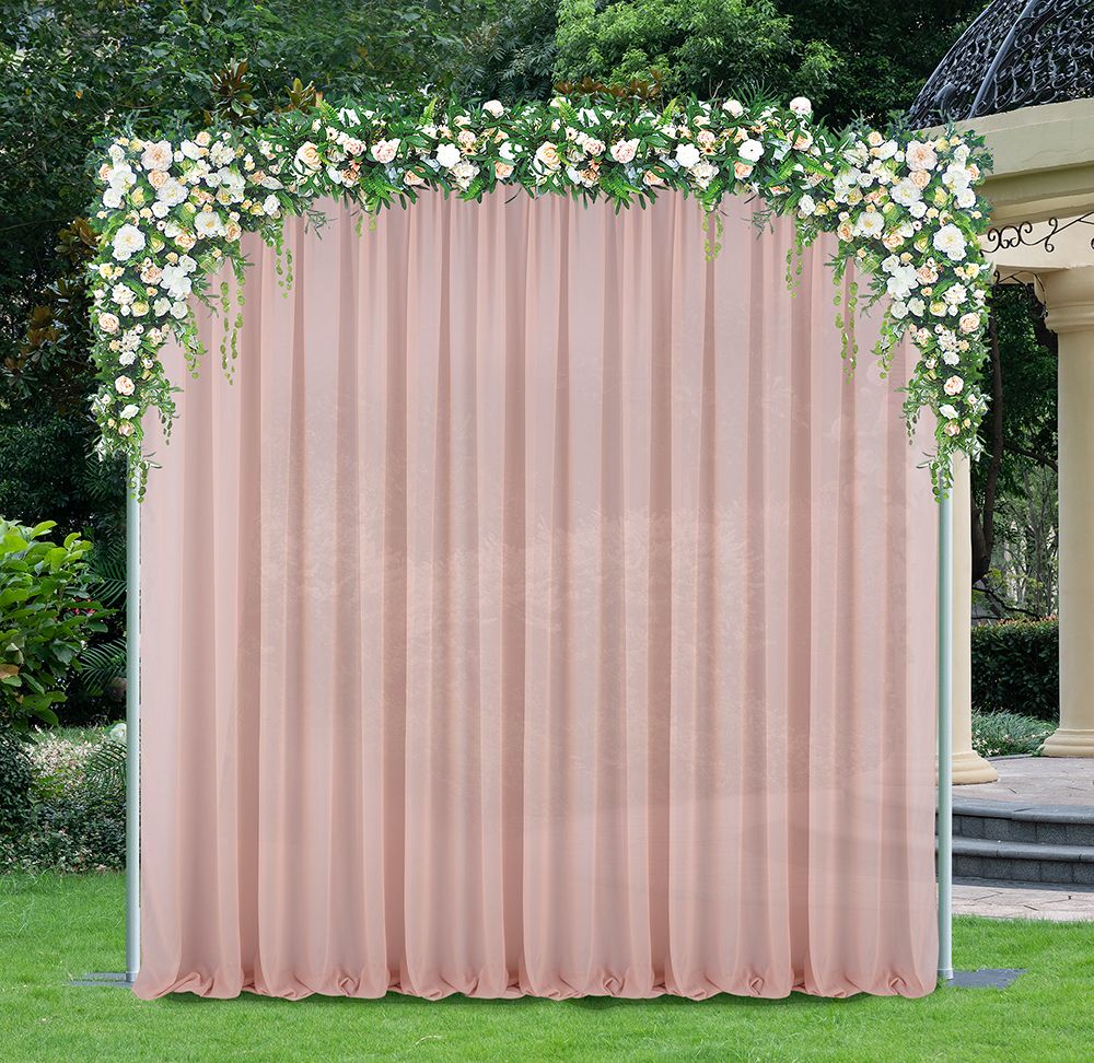 Chiffon Backdrop Drape Panel 12 ft x 58 in Blush Pink/Rose Gold