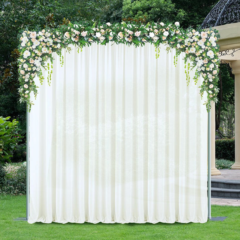 Chiffon Backdrop Curtain Drape Panel 12 ft x 58 in Ivory