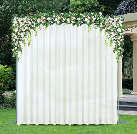 Chiffon Backdrop Curtain Drape Panel 12 ft x 58 in Ivory
