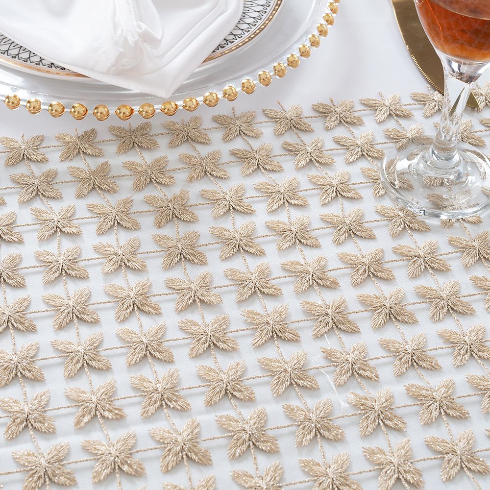 Lace Table Runner 12x108 Champagne