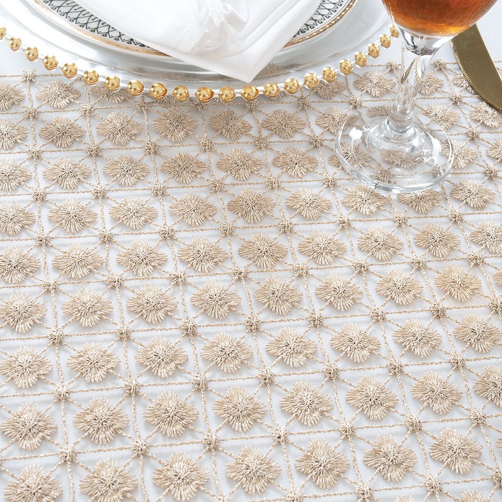 Lace Table Runner 12x108 Champagne