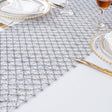 Lace Table Runner 12x108 Silver