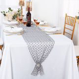 Lace Table Runner 12x108 Silver