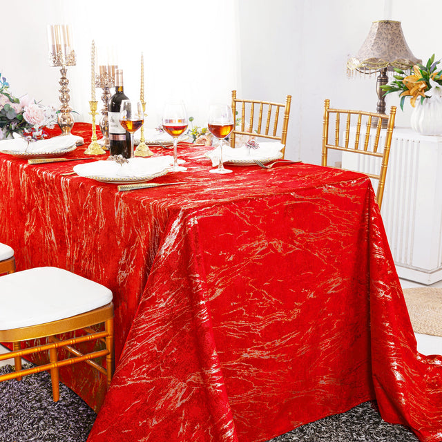 Rectangular Holland Velvet Tablecloth 90x132 Red