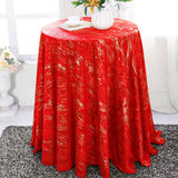 Round Velvet Tablecloth 120" Red