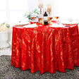 Round Velvet Tablecloth 120" Red