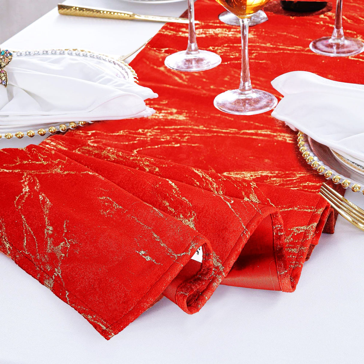 Velvet Table Runner 13x108 Red