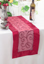 Embroidered Organza Table Runner 12.75x108 Apple Red