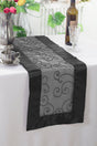 Embroidered Organza Table Runner 12.75x108 Black