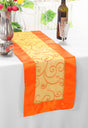 Embroidered Organza Table Runner 12.75x108 Orange