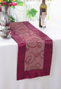 Embroidered Organza Table Runner Burgundy 12.75x108