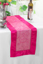 Embroidered Organza Table Runner 12.75x108 Fuchsia