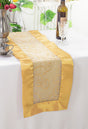 Embroidered Organza Table Runner 12.75x108 Gold