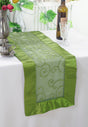 Embroidered Organza Table Runner 12.75x108 Moss Green