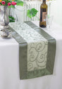 Embroidered Organza Table Runner 12.75x108 Silver