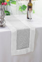 Embroidered Organza Table Runner White 12.75x108