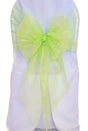 Organza Chair Sash 12x116 Angle End Apple Green