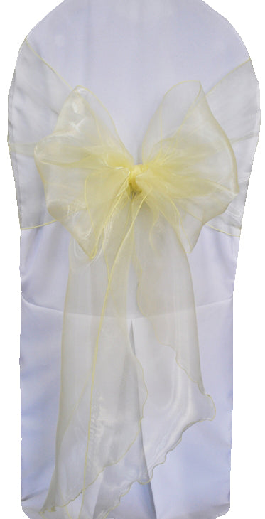 Organza Chair Sash Angle End 12x116 Baby Maize