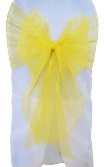 Organza Chair Sash Canary 12x116 Angle End