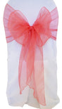 Organza Chair Sash Angle End Coral 12x116