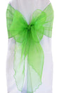 Organza Chair Sash 12x116 Angle End Emerald Green