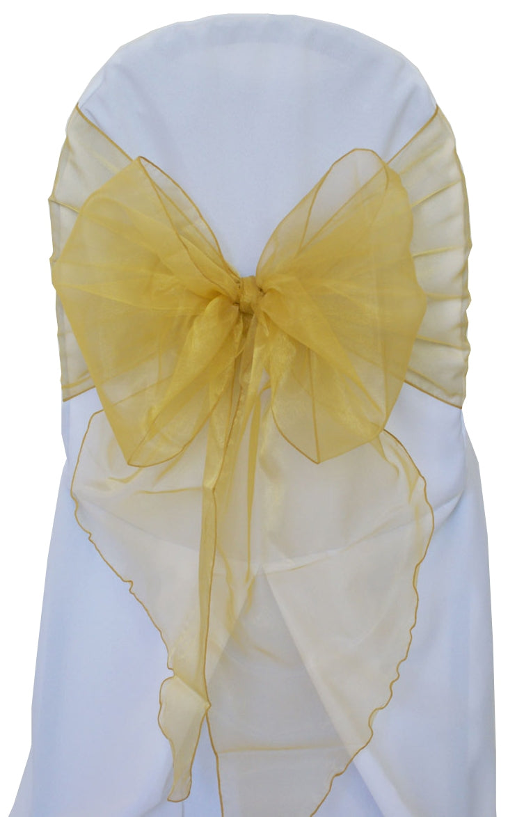 Organza Chair Sash Gold 12x116 Angle End