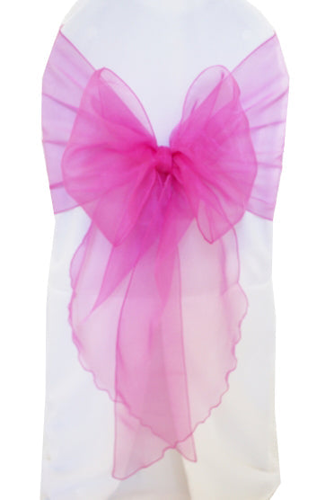 Organza Chair Sash Angle End 12x116 Magenta/Azalea