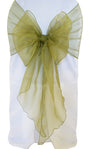 Organza Chair Sash 12x116 Angle End Moss Green