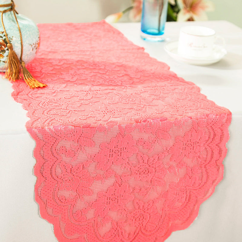 Lace Table Runner 13.5x108 Coral
