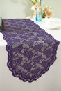 Lace Table Runner 13.5x108 Eggplant
