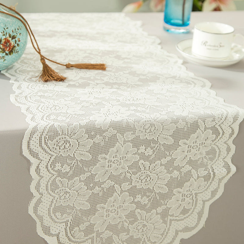 Lace Table Runner 13.5x108 Ivory