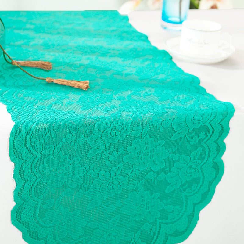 Lace Table Runner 13.5x108 Jade