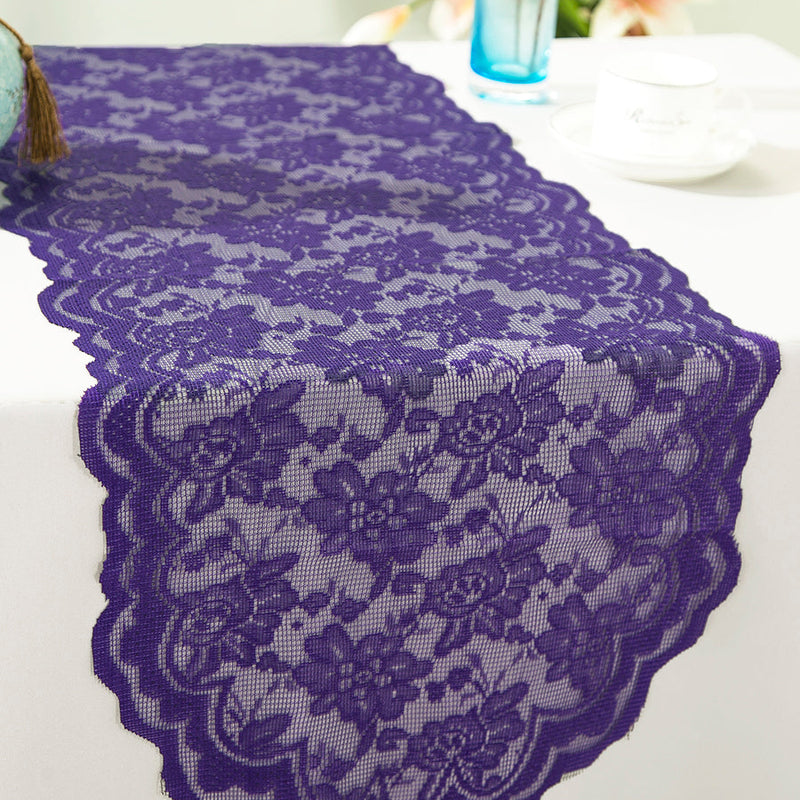 Lace Table Runner 13.5x108 Regency Purple