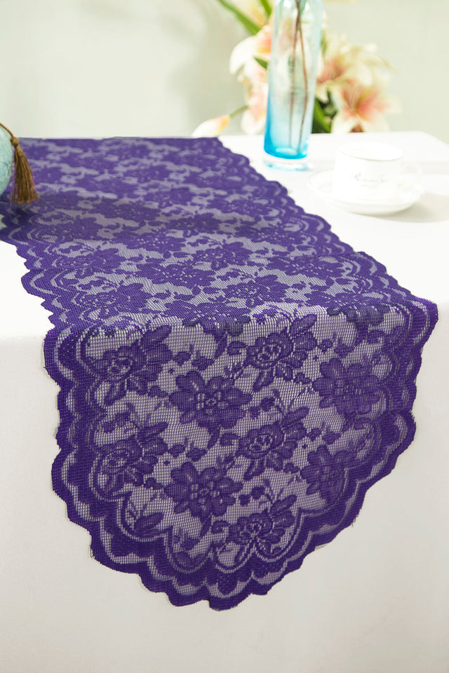 Lace Table Runner 13.5x108 Regency Purple