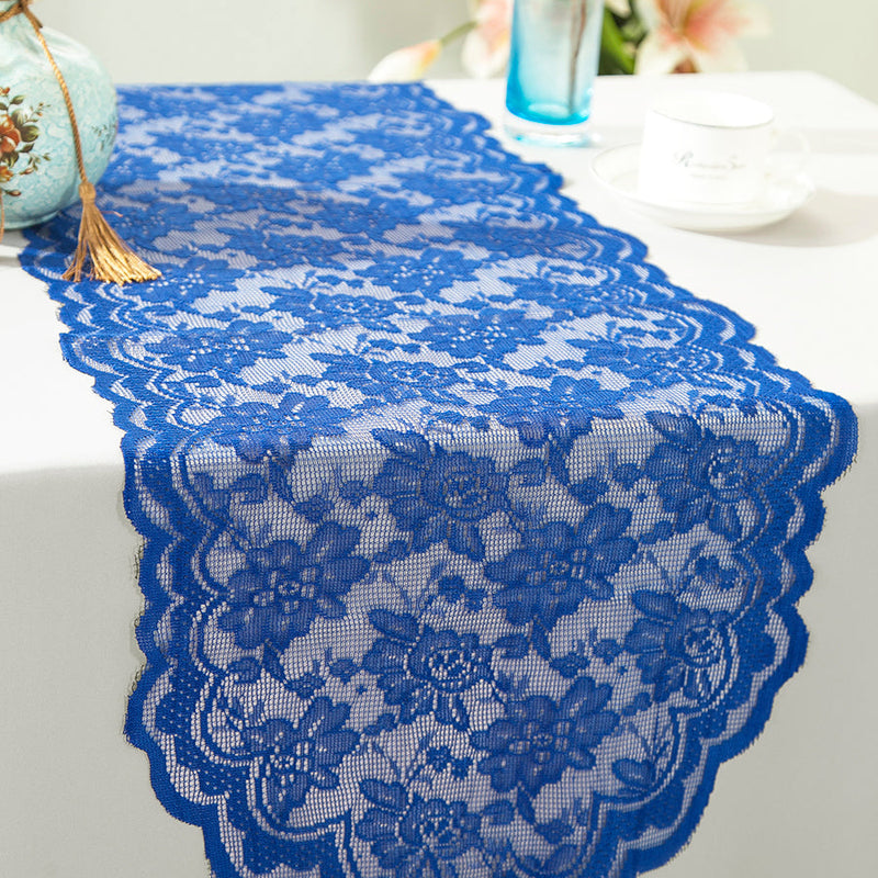 Lace Table Runner 13.5x108 Royal Blue