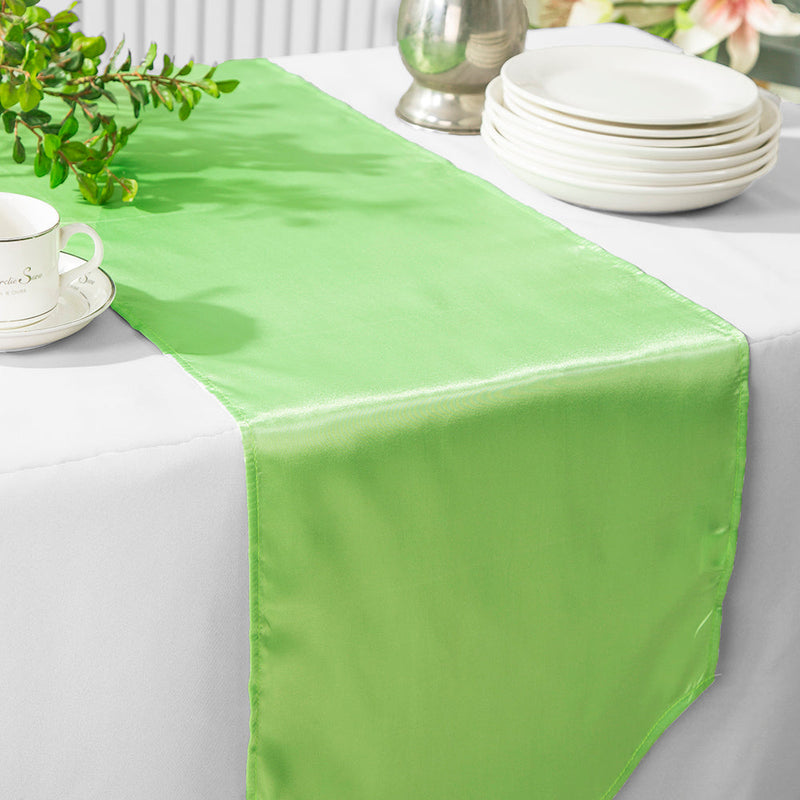 Satin Table Runner 13.5x108 Apple Green