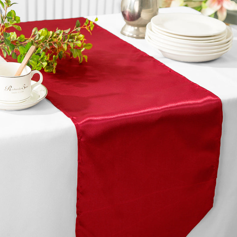 Satin Table Runner 13.5x108 Apple Red