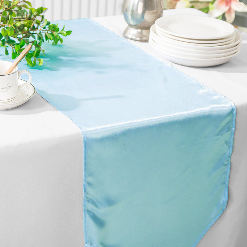 Satin Table Runner 13.5x108 Baby Blue