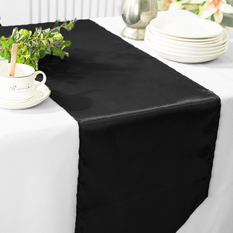 Satin Table Runner 13.5x108 Black