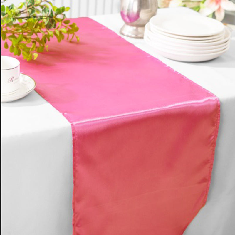 Satin Table Runner 13.5x108 Bubble Gum