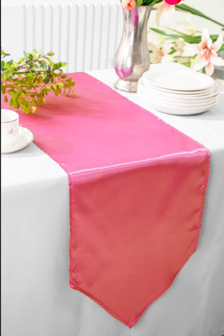 Satin Table Runner 13.5x108 Bubble Gum
