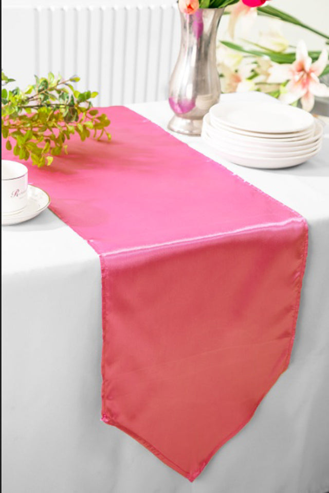 Satin Table Runner 13.5x108 Bubble Gum