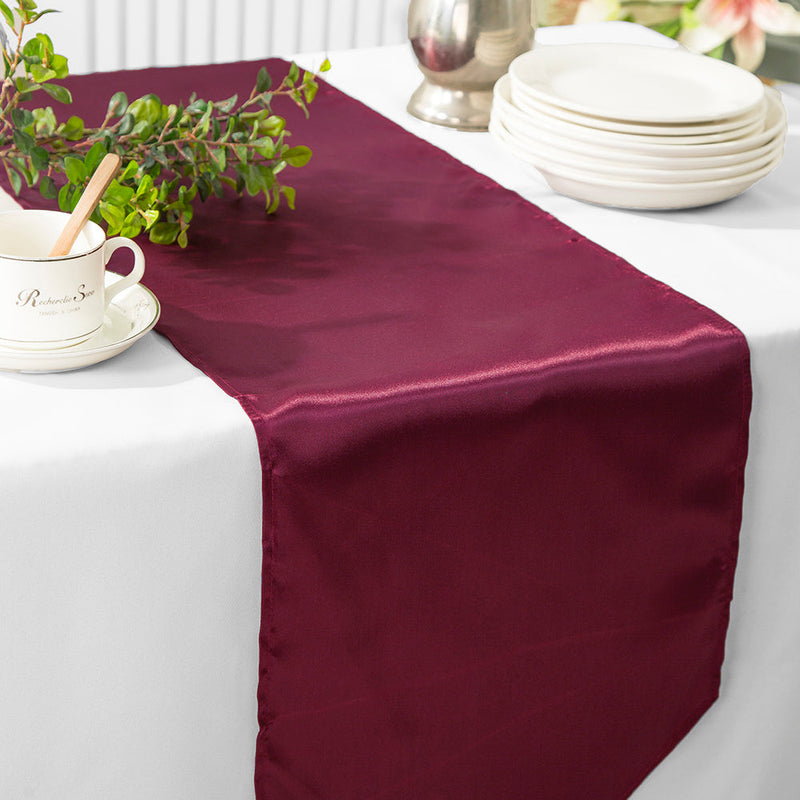 Satin Table Runner 13.5x108 Burgundy